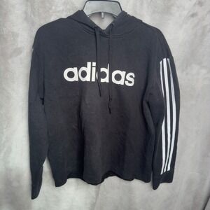Adidas Essential Logo Hoodie Men's XL Black Pullover Sweatshirt‎ 3-Stripe